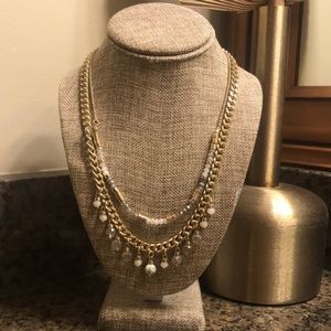 Stacked Gold Chain Beaded Necklace